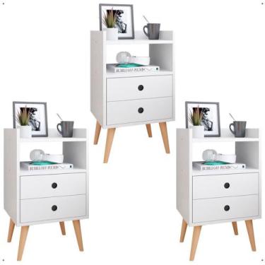 Imagem de Kit 3 Mesas Cabeceira Dream Jogo Mesinha Decorativa Lateral Cama Decor