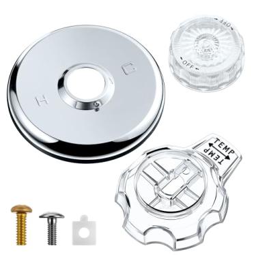 Imagem de Dreyoo Compatível com BrassCraft SKD0210 D Mixet MTR-5 CLR Kit de acabamento de torneira de banheira e chuveiro de alavanca única, escudo OD 5-1/2, alça de controle de volume de chuveiro, controle de