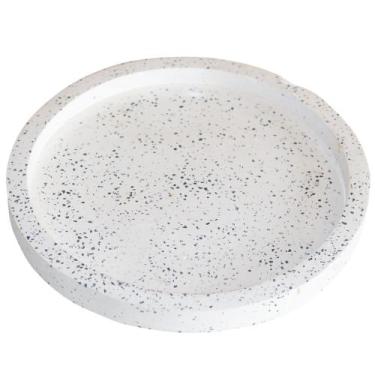 Imagem de Bandeja Decorativa ou Bandeja Redonda Grande Peônia Artesanal Granilit