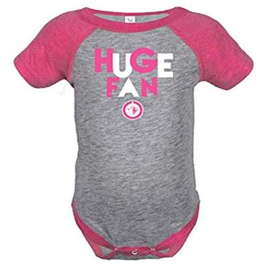 Imagem de Soft As A Grape NHL Winnipeg Jets Macacão infantil para meninas, 12 meses, cinza mesclado/rosa choque