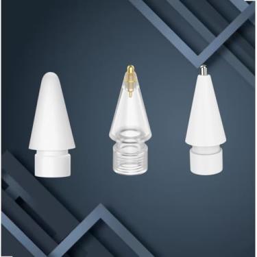 Imagem de Kit 3 Pontas Caneta Compatível Apple Pencil Para Geração 1 e 2 Soft Hard - LOJA DO MAICON