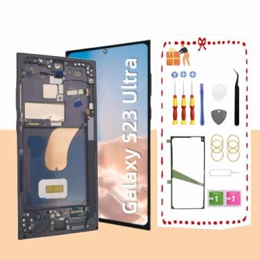 Imagem de Tela de reposição OLED para Samsung Galaxy S23 Ultra 5G LCD para Samsung S23 Ultra Touch Digitalizador Screen Display Assembly com kits de ferramentas de moldura S918U S918A versão dos EUA (verde)