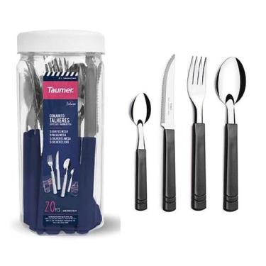 Imagem de Jogo Faqueiro 20 Peças Saturno Talheres Aço Inox Faca Garfo Colher + P