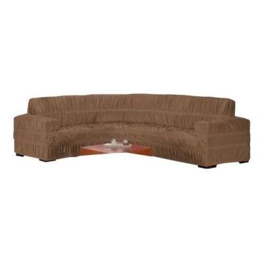 Imagem de Capa de Sofá de Canto Elasticada Em Malha Gel 21 Elásticos Para 5 ou 6