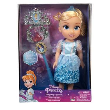 Imagem de Boneca Princesas da Disney Multikids Cinderela com varinha e tiara - BR1926 BR1926