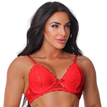 Imagem de Sutiã  Sem Bojo Rendado com Aro Alças Reguláveis - Luega Moda Intima, 