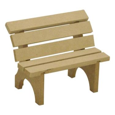 Imagem de Mini Banco de Praça para Boneca 12x7x10 Mdf Madeira - ATACADÃO DO ARTE