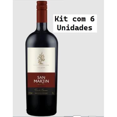Imagem de Kit 6 Un Vinho San Martin Tinto Suave 1 L