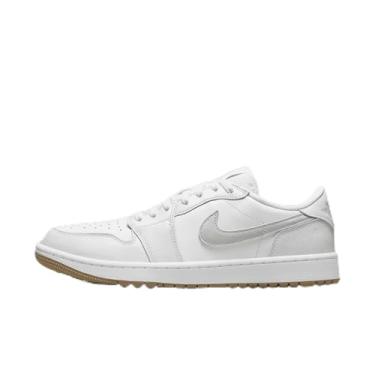 Imagem de Tênis de golfe Air Jordan 1 Low G (DD9315-006, cinza lobo/branco/marrom médio/cinza ferro), Goma branca, marrom médio, platina pura, 13