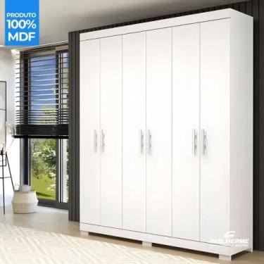 Imagem de Guarda Roupa Branco Solteiro  CAsal Lana 06 Portas100% MDF - ACP Móvei