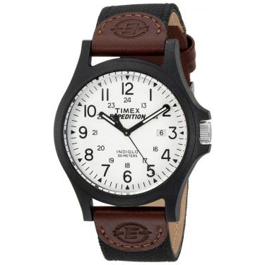 Imagem de Relógio Masculino Analógico com Pulseira de Couro , Timex TW4B08200, Preto e Marrom