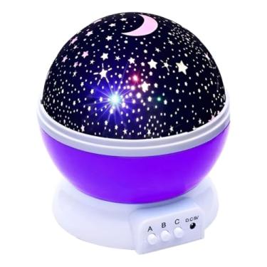 Imagem de Luminária Projetor Estrela 360° Star Night Light, Bivolt LED Rotativo Colorido, Céu Estrelado, Lua, Galáxia, Decorativa para Quarto Infantil e Ambientes 110 220V Relaxantes cabo USB (Preto)
