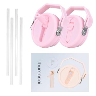 Imagem de 2 peças de tampa à prova de vazamento para Stanley, apenas para copo Stanley de 1,134 g, tampas removíveis com cabo de palha, tampa flip de canudo de 1,134 g para Stanley, ajuste perfeito para Stanley