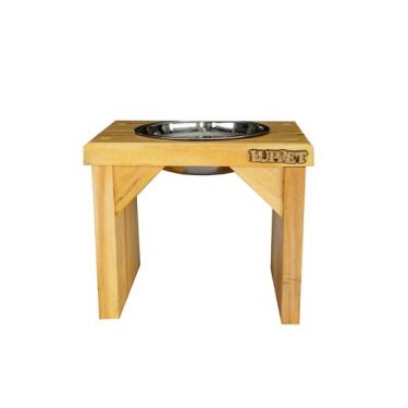 Imagem de Luppet Comedouro Individual para Cães e gatos Toronto Elevado e com potes de Inox G - Natural