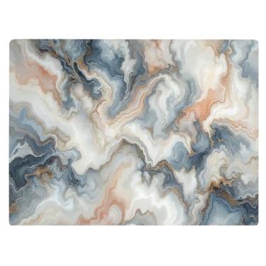 Imagem de Tábua de corte de vidro de cozinha em mármore de ágata branca multicolorida, presente decorativo oceano, pedra de granito marmorizado, presente para sua mãe, esposa (multicolorida)