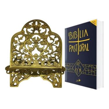Imagem de Nova Bíblia Sagrada Pastoral e Porta Bíblia Suporte Apoio Leitura Kit 
