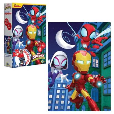 Imagem de Quebra Cabeça Spidey Homem de Ferro com 28 Peças Grandes - Toyster