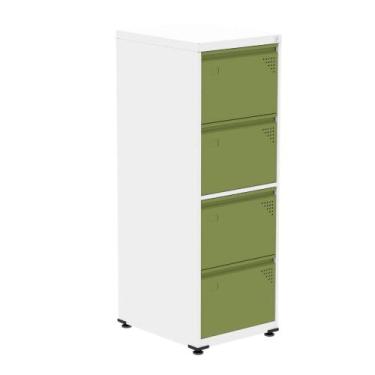 Imagem de Armário de Arquivo Oficio 4 Gavetas Pandin 47 cm (Larg) Aço Branco c/ 