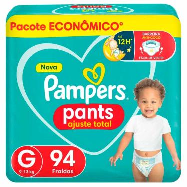 Imagem de Fralda Pampers Pants Ajuste Total Tamanho G 94 Unidades Descartáveis