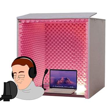 Imagem de Cabine portátil à prova de som, painéis de espuma à prova de som, 80 x 80 x 80 cm, capa à prova de som, cabine de gravação vocal, microfone à prova de som, painel de espuma acústica para estúdio
