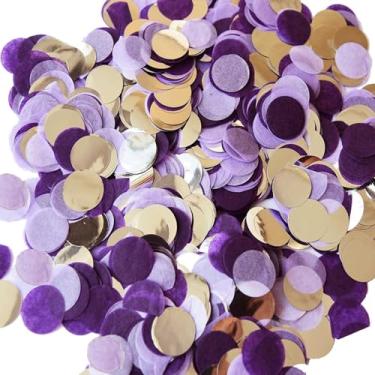 Imagem de Confete de prata roxa, decorações de festa de noivado roxo, decorações de festa de prata roxa, decorações de chá de bebê roxo, aniversário de prata roxa