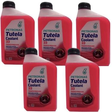 Imagem de Kit 5 Litros Aditivo para Radiador Petronas Tutela Coolant 33 Rosa Pro