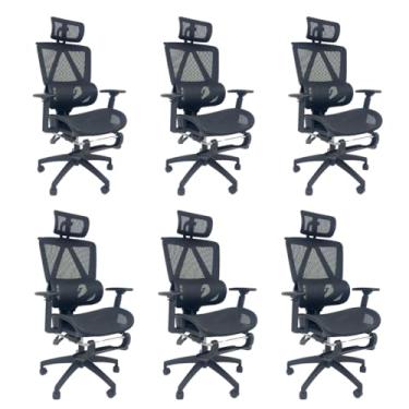 Imagem de Oficial Webshop - Kit 6 Cadeiras de Escritório Presidente Executiva Oficial Titan Preto