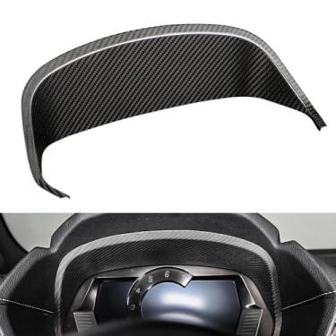 Imagem de JSWAN Capa de moldura de painel de instrumentos de fibra de carbono adequada para Toyota GR Supra A90 MK5 (2019 até agora) Console Painel de Controle de Combustível Tacômetro Guarnição Cobertura