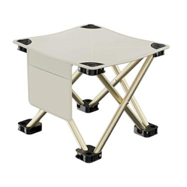 Imagem de kowaku Dobrando as fezes de acampamento reclinável descanso de carga forte rolamento portátil cadeira dobrável portátil para caminhada Backpacking de, Branco, 28cmx28cmx23cm