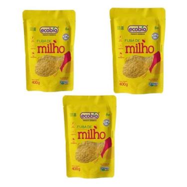 Imagem de Kit 3 Fubá De Milho Farinha Sem Glúten Vegano Ecobio 400g