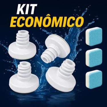 Imagem de Kit Pé Nivelador + Pastilhas de Limpeza Para Lavadora Consul e Brastem