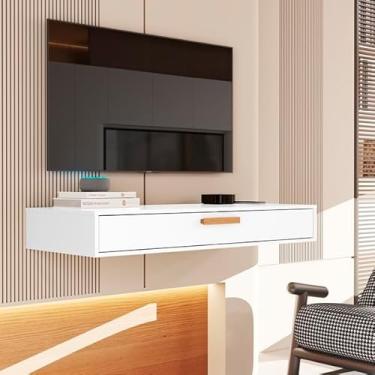 Imagem de Aparador bancada Suspensa Penteadeira Escrivaninha Salinas Cor Branco - MJM Casa dos Móveis