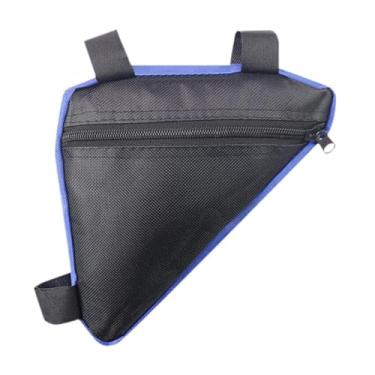 Imagem de Dynwave Bolsa de armazenamento para quadro de bicicleta, bolsa triangular com alça sob o assento, bolso lateral, para tubo frontal de bicicleta para mountain, Preto Azul