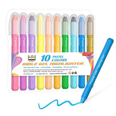 Imagem de Shuttle Art 10 iluminadores de gel de cores pastel, iluminadores da Bíblia, sem sangramento, suprimentos de diário da Bíblia, ótimo para fazer diário, destacar e estudar