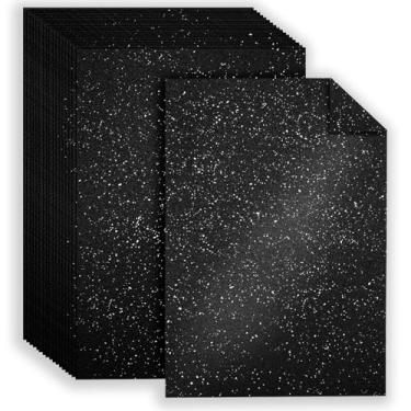 Imagem de Pacote com 25 folhas de papel cartolina dupla face, 20 x 30 cm, papel brilhante 250 g/m² para artes e artesanato, convites decorativos, casamentos e aniversários (preto)