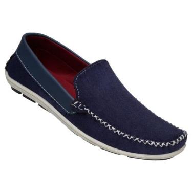 Imagem de Mocassim sapatilha casual masculino azul drive conforto e estilo coleç