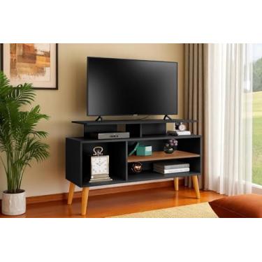 Imagem de Rack Lion para TV 42 polegadas com nichos e prateleiras PRETO