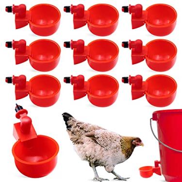 Imagem de UCandy Pacote de 10 Copos de Água para Frango, Copo Alimentador de Frango para Frango, Pato, Peru, Coelho, Enchimento Automático de Linha de 3/8 Polegadas, Solução para Irrigação de Aves (10) (10)