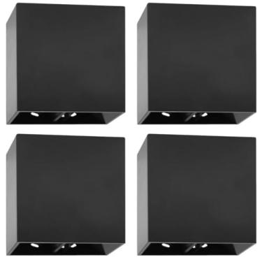 Imagem de Kit 4x Arandela Slim Preta Externa Facho Duplo Ajustável Led 4w 3000K IP67 Branco Quente Bivolt