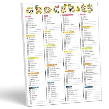 Imagem de MUDRIT Bloco magnético para geladeira com lista de compras de supermercado, despensa/tudo fora do modelo, bloco de notas magnético com 52 páginas de retirada, agenda semanal de refeições ToDo - 17,78 x 25,4 cm