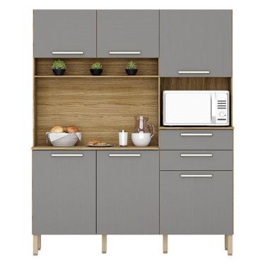 Imagem de Cozinha Montesa 6 Portas E 2 Gavetas Freijó Gris - Kits Paraná