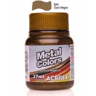 Imagem de Tinta Metal Colors Acrilex 37ml Acírilica Metalica + Nota Fiscal, Ouro