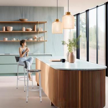 Imagem de Kit 2 Banco Banquetas Para Bar Bistrô Balcão Bancada Cozinha Gourmet L