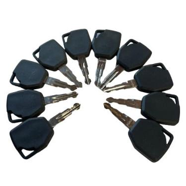 Imagem de Pacote com 10 chaves 65# 81404 6107891M1 para chaves Terex, Fermac, retroescavadeira JCB, ignição de equipamentos pesados