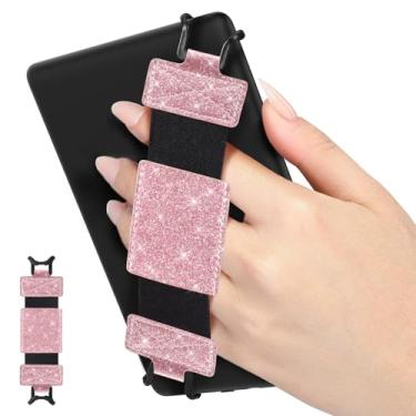 Imagem de MoKo Alça de mão macia para tablet Kindle eReaders Fire de 6 a 8 polegadas Kindle/Kobo/Voyaga/Lenovo/Sony, Kindle E-Book, preta, de alta elasticidade, versátil, alça de mão, leve, suporte de dedo