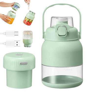 Imagem de Electric Citrus Juicer 28 Oz, With Straw and Two Lids, Rechargeable Portable Mini Blender, Fresh Juice Smoothie Blenders on the Go, Multifunctional Large-Capacity, Fast Squeezing for Fruits