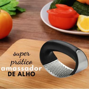 Imagem de Triturador Alho Manual Amassador De Alho Inox moderno e prático - LIPP