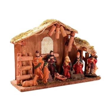 Imagem de BLWOTMOR Estatueta de Presépio de Natal, Ornamento Religioso, Decoração de Resina