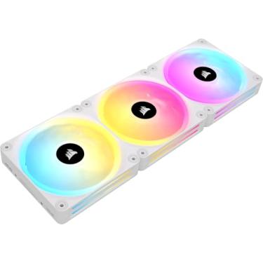 Imagem de Corsair Ventoinhas iCUE Link QX120 RGB 120 mm Domo Magnético RGB - Kit Iniciante de Ventilador Triplo com Hub do Sistema iCUE Link - Branco