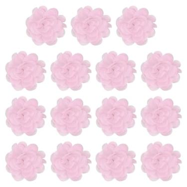 Imagem de YELARXI Flores de chiffon, apliques de tecido de costura, apliques de flores de chiffon - adequado para (mulheres/artesanato faça você mesmo/tiaras/acessórios de cabelo/casamento/festa/corsage) pacote